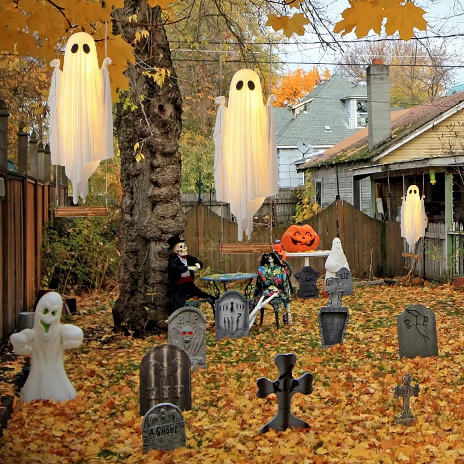 BooSwing™ — Hanging Ghost Light